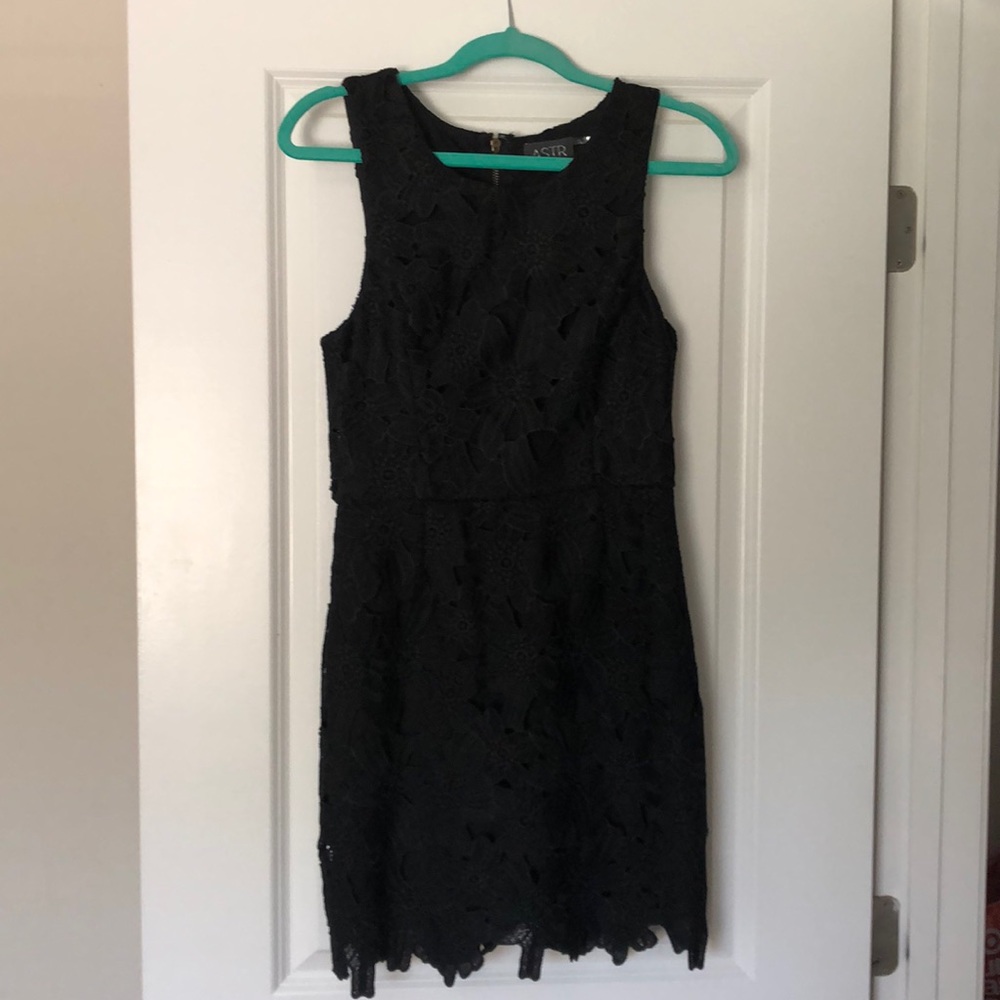 Black Astr floral overlay dress, size M